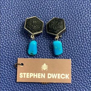 Stephen Dweck turquoise clip earrings